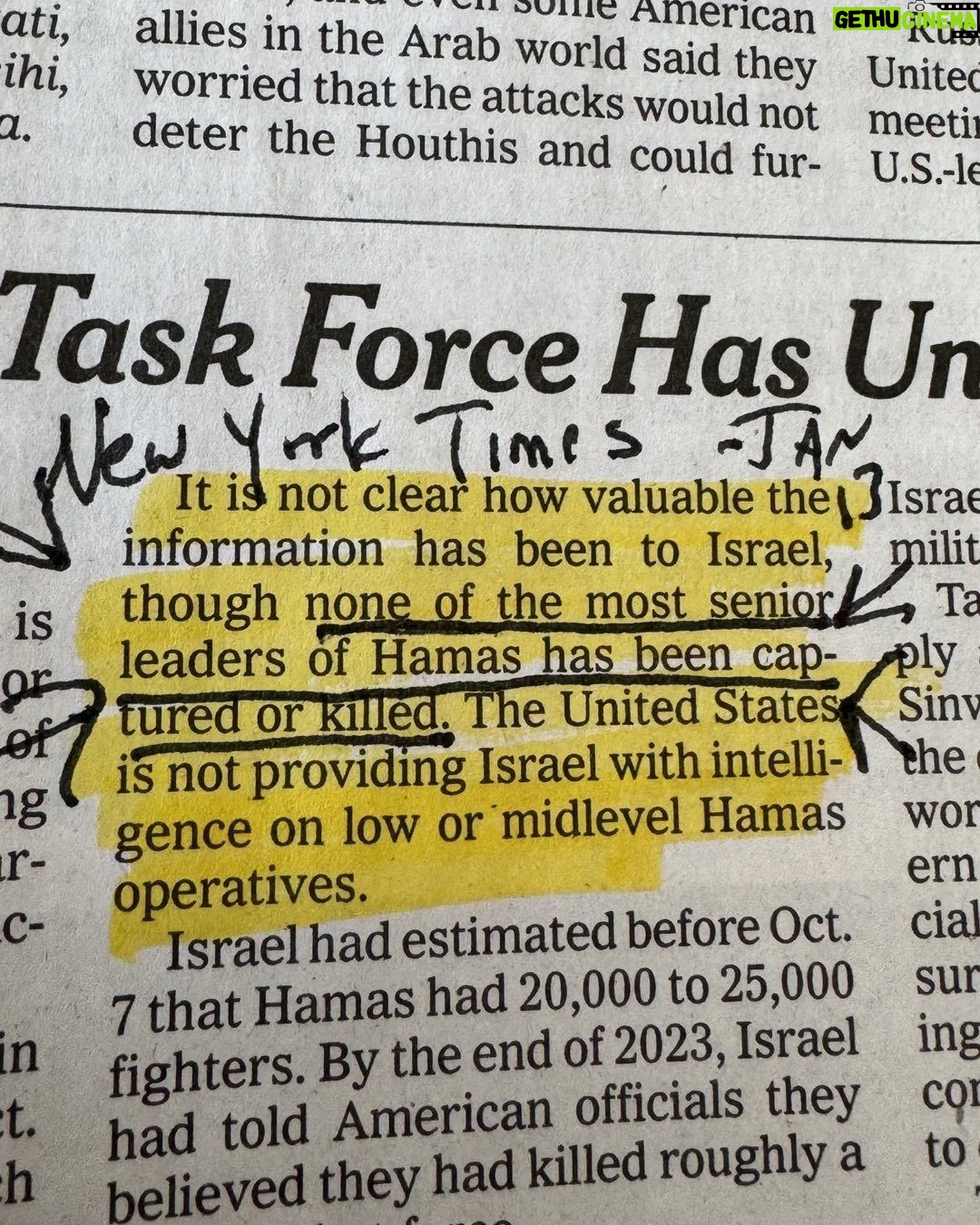 Lady Bunny Instagram - From NY Times: the IDF has not killed 1 senior Hamas leader after killing 22,000. Something tells me this has more to do with stealing more Palestinian land than fighting Hamas.