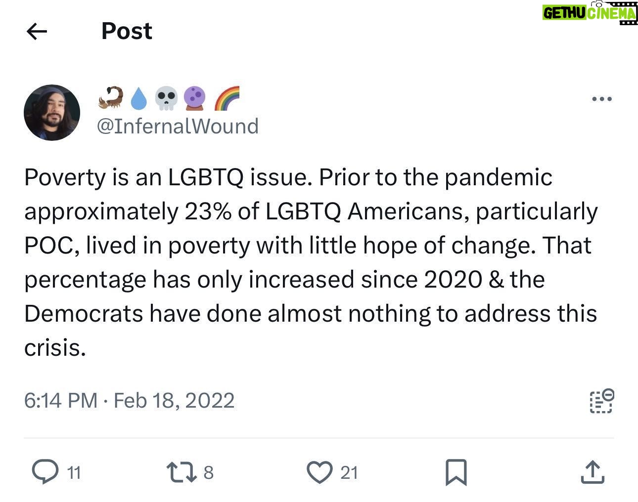 Lady Bunny Instagram - Neither party has an answer for poverty other than work harder, retire older, start younger.