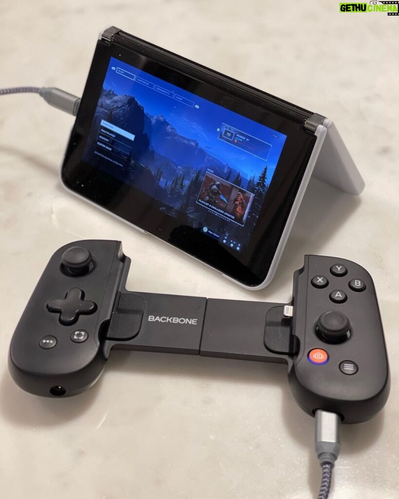Larry Hryb Instagram - My holiday travel gaming kit. Surface Duo 2, Backbone Controller and Xbox Game Pass Cloud Streaming.