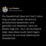 Lars Paulsen Instagram - Das war’s erstmal wieder von mir zum Thema ✌️ Lasst euch nicht spalten, sondern - wenn möglich - impfen!