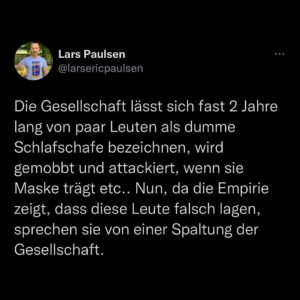Lars Paulsen Instagram - Das war’s erstmal wieder von mir zum Thema ✌️ Lasst euch nicht spalten, sondern - wenn möglich - impfen!