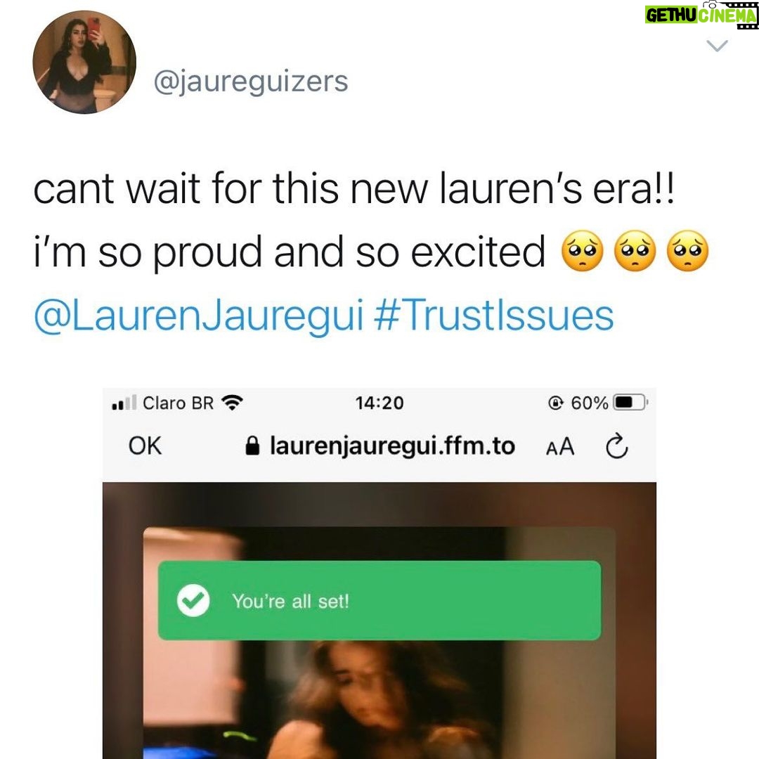Lauren Jauregui Instagram - So many of you have shared such funny/beautiful/excited thoughts and feelings about receiving #TrustIssues tomorrow which is really MIDNIGHT TONIGHT!! Who’s pre-saved it? And if you haven’t wtf are you doing? Lol go do that right now LOCA (link is exactly where you think it is) (the bio for those of you with poor reading comprehension skills) LOVE YOU AHH #TRUSTISSUES IS ALMOST HERE!! Also feel free to comment why you have trust issues below in the comments👇🏼🥰