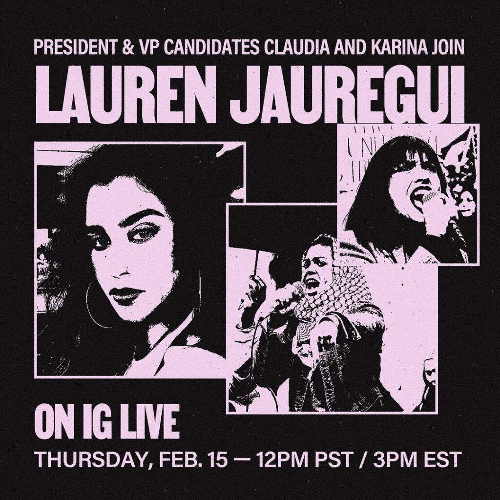 Lauren Jauregui Instagram - 🚨Special IG Live 🚨 🔥 Join @laurenjauregui ,Claudia and Karina in conversation on the 2024 elections, the vote socialist 2024 campaign and more. 📻 Tune in tomorrow, Thursday, February 15th at 12PM PST/ 3PM EST.