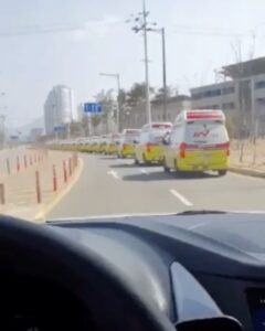 Lee Oi-soo Instagram - 대구로 가는 구급차 행렬. 힘내라 대구. 힘내라 대한민국. 이 동영상 보고 울컥했습니다. 이것이 진정한 동포애며 이것이 진정한 애국심입니다. 세월호 때와는 딴판 아닙니까. 국가가 위기상황에 처해 있는데도 정치적 편견이나 야망을 목적으로 현정부를 헐뜯기에 여념이 없는 정치 야바위꾼들. 정치판에서 몰아내는 일만이 국가와 국민을 위기와 절망에서 구출하는 일입니다.