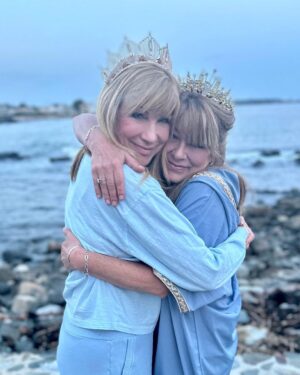 Leeza Gibbons Instagram - She calls me The Queen and she's The Empress.  In reality, our best title is Sister, and we are always there for each other. She's the only person who could get me to wear a crown with sweatpants!