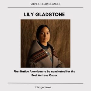 Leonardo DiCaprio Instagram - Congratulations to my dear friend @LilyGladstone for making Oscars history, as the first Native American woman to be nominated for Best Actress in Killers of the Flower Moon, and the fourth Indigenous actress to ever earn a nomination in the category.
 
And to this powerful film’s nine other nominations - telling this story with all of you has been an honor.
.
.
.
Repost from @OsageNews: Lily Gladstone makes history as the first Native American to be nominated for the Best Actress Oscar.