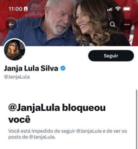 Leonardo Siqueira Instagram - A Janja não aguentou meia dúzia de dados e fatos contra o tuíte dela e me bloqueou. Não foi a primeira nem a última vez que ela solta informações falsas. É surpreendente que saia repetindo aos quatro cantos o conceito de democracia, e que não esteja à vontade com opiniões divergentes. Para alguém que prega que o amor venceu, seria de se esperar uma postura mais tolerante, ainda mais com quem sequer faltou com educação. Pra quem se autoproclamou líder da frente ampla, seria mais coerente debater usando dados concretos e não bloqueando. No fim, esse grupo quer impor a visão de mundo deles de mundo. E quem discorda, eles tratam como inimigo. Diversidade desde que você seja igual a eles!