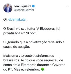 Leonardo Siqueira Instagram - Oi, Janja! Por que você insiste em falar sobre o que desconhece?