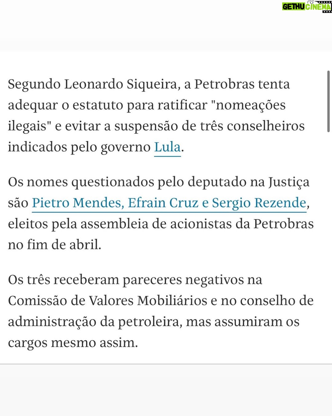 Leonardo Siqueira Instagram - Aqui não lagartixa. Aqui é azulejo. Pedimos para SUSPENDER essa Assembleia Extraordinária que vai mudar o Estatuto pra acomodar indicação política! E vamos continuar pressionando e deixando eles na defensiva! Qual a próxima movimentação? Dizer que não era uma reunião? Assim como disseram que não iam mudar o Estatuto iam apenas atualizar? Flecha neles!