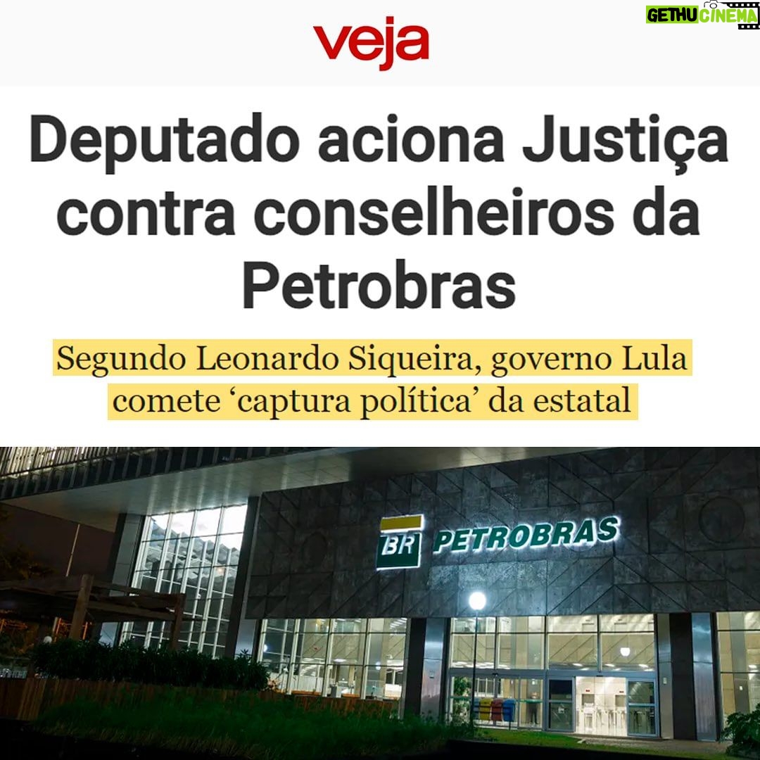 Leonardo Siqueira Instagram - ESSA SEMANA GANHAMOS, MAIS UMA VEZ, A CAPA DOS JORNAIS POR FAZER O ÓBVIO. Não permitir que a Petrobras seja um cabide de empregos para políticos! Entrei com ação para afastar conselheiros com indicações irregulares e garantir que a empresa seja administrada de forma técnica e transparente.