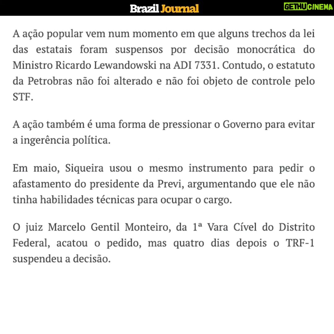 Leonardo Siqueira Instagram - Não aceitaremos a captura política da Petrobras! O nosso deputado estadual @leosiqueirabr entrou com uma ação contra nomeações irregulares no conselho da Petrobras. Ele exige o afastamento de três conselheiros devido a violações do estatuto da maior petrolífera da América Latina. Essas nomeações ignoraram o processo de headhunters e tiveram pareceres desfavoráveis de órgãos competentes. Além disso, algumas delas apresentam conflitos de interesses, com filiações partidárias e cargos governamentais sem respeitar as quarentenas exigidas. Não permitiremos a politização da Petrobras. Não permitiremos os erros de 2014, quando a empresa teve seu pior desempenho histórico, registrando um prejuízo de R$ 34 bilhões!