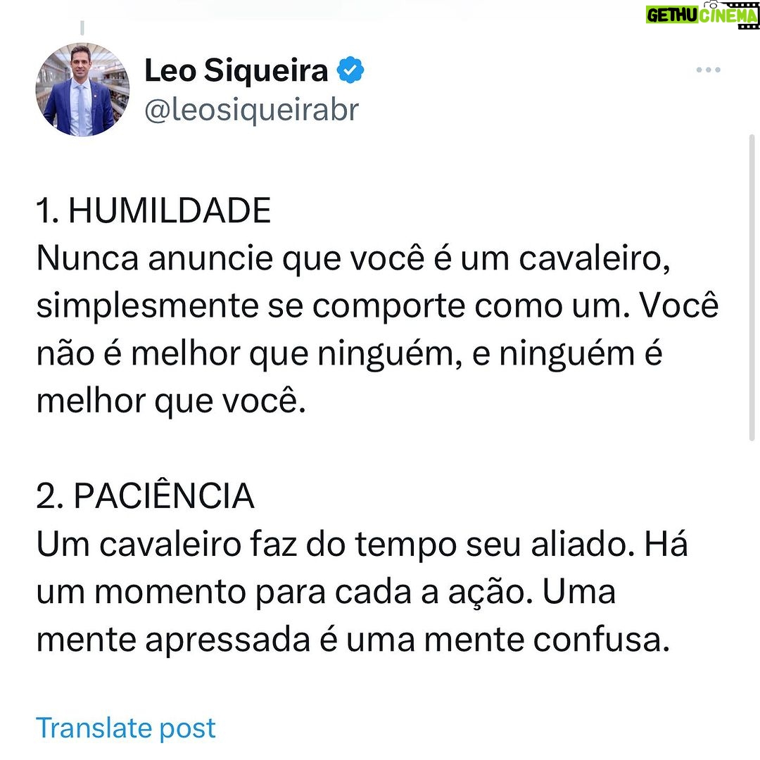 Leonardo Siqueira Instagram - No mundo em que ter sucesso é ser famoso por dancinha no TikTok. Ou que muitos desistiram de SER e preferem apenas TER, quais valores você vive pra si? Quais valores você quer passar para a sua família? 13 LIÇÕES DE UM CAVALEIRO é um guia pra quem quer viver uma vida de verdade!