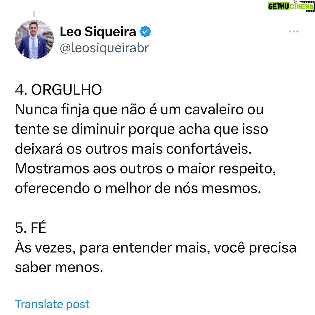 Leonardo Siqueira Instagram - No mundo em que ter sucesso é ser famoso por dancinha no TikTok. Ou que muitos desistiram de SER e preferem apenas TER, quais valores você vive pra si? Quais valores você quer passar para a sua família? 13 LIÇÕES DE UM CAVALEIRO é um guia pra quem quer viver uma vida de verdade!