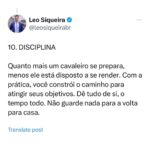 Leonardo Siqueira Instagram - No mundo em que ter sucesso é ser famoso por dancinha no TikTok. Ou que muitos desistiram de SER e preferem apenas TER, quais valores você vive pra si? Quais valores você quer passar para a sua família? 13 LIÇÕES DE UM CAVALEIRO é um guia pra quem quer viver uma vida de verdade!