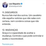 Leonardo Siqueira Instagram - No mundo em que ter sucesso é ser famoso por dancinha no TikTok. Ou que muitos desistiram de SER e preferem apenas TER, quais valores você vive pra si? Quais valores você quer passar para a sua família? 13 LIÇÕES DE UM CAVALEIRO é um guia pra quem quer viver uma vida de verdade!