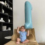 Leroy Sané Instagram - Happy birthday Milo. My little boy turned 1 yesterday. On to many more years together. Dad loves you! 😍🎈❤️