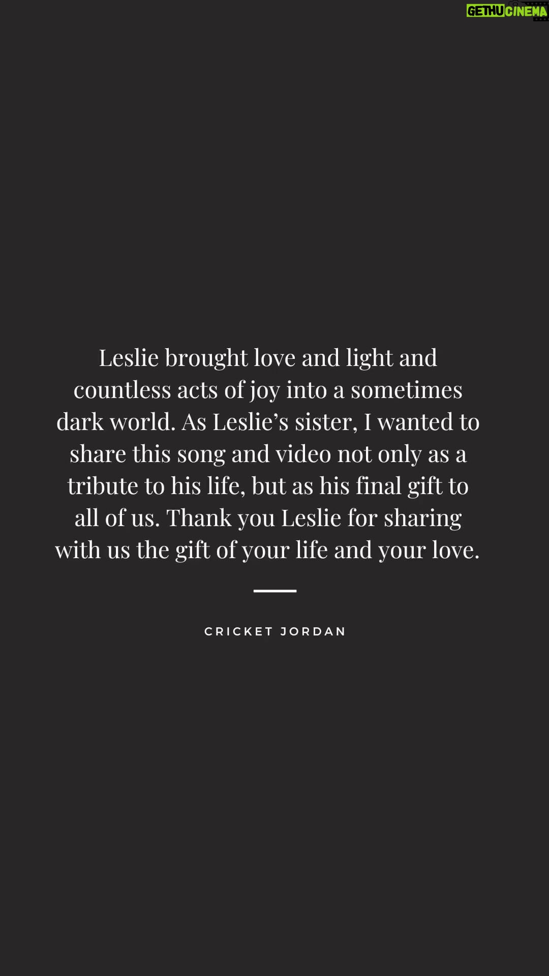 Leslie Jordan - 284.1K Likes - Leslie brought love and light and countless acts of joy into a sometimes dark world. As Leslie’s sister, I wanted to share this song and video not only as a tribute to his life, but as a final gift to all of us.
Thank you Leslie for sharing with us the gift of your life and your love. I know how excited you were for the world to hear “Let It Slide” and can’t wait to share it tomorrow. (Update: it’s out now)
- Cricket Jordan