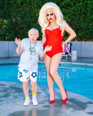 Leslie Jordan Instagram - This was fun.  I got to help my good friend @trixiemattel hire lifeguards for his new hotel in Palm Springs.  Let’s just say I might have faked a drowning incident.  Check us out in #TrixieMotel which is streaming now on @discoveryplus.