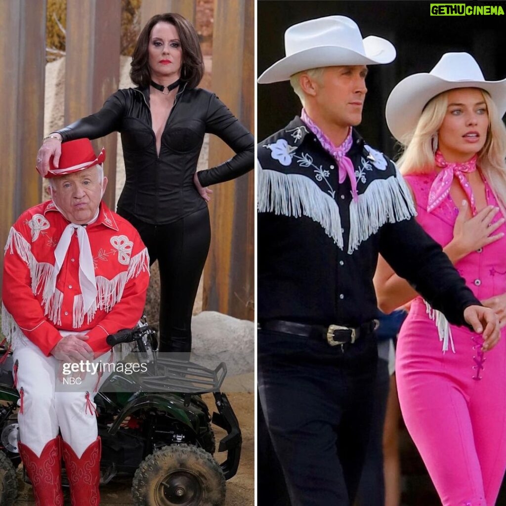Leslie Jordan Instagram - Hey @meganomullally, who are these new Ken and Barbie’s tryin’ to steal our thunder? Who wore it better ? 😂😂 #ryangosling @margotrobbieofficial