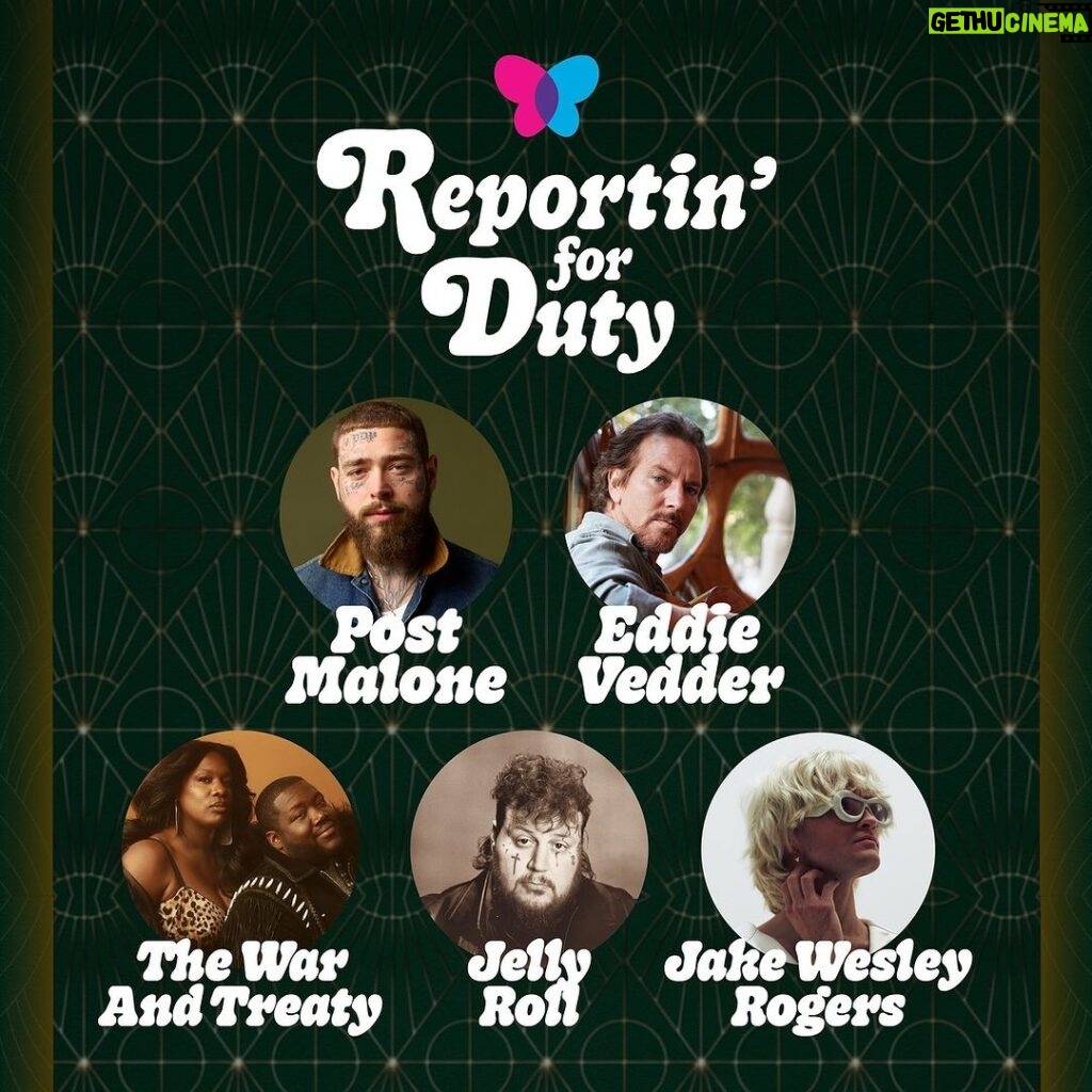 Leslie Jordan Instagram - WE CAUGHT LIGHTNING IN A BOTTLE with this artist line-up. What started as a tribute to Leslie, is now a tradition… on February 17, 2024 we will host @reportinforduty again. This year it will be an intimate show featuring @postmalone, @eddievedder, @jellyroll615, @thewarandtreaty, @jakewesleyrogers, and @danspencermetal! With just under 250 seats at the @humblebaronbar, this will be the hottest ticket in town. ALL PROCEEDS go to raise awareness and funds for @ebresearch — a charity that was near and dear to Leslie’s heart. You won’t want to miss it! Will you be reporting for duty? @reportinforduty Grab your tickets at the link in the bio !