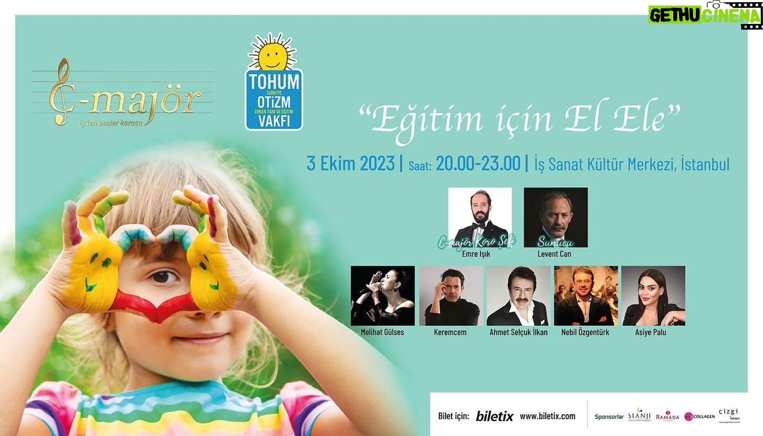 Levent Can Instagram - @cmajorturkiye öncülüğü ile birçok değerli sanatçı ve iş dünyası insanlarının katkılarıyla, yarın akşam ( 3 Ekim Salı ) saat 20:00 de @issanat da, benim de sunuculuğunu üstlenerek çorbada bir parça tuzum olsun isteğiyle yola çıktığım bu değerli gecenin tüm gelirinin @tohumotizm vakfına bağışlanacağı bu organizasyon sizlerin de katılımıyla daha da anlam kazanacaktır. Görüşmek dileğiyle…