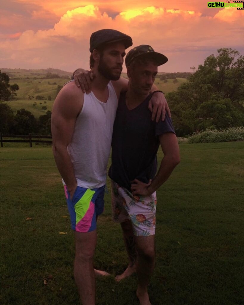Liam Hemsworth Instagram - Just a couple guys with feelings and emotions...and really really cool shorts.