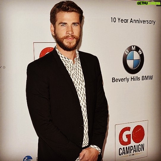Liam Hemsworth Instagram - Very happy to support the GO campaign last night and all the great work they do for children around the world. As Einstein once said "The world is a dangerous place to live; not because of the people who are evil, but because of the people who don't do anything about it" so let's all get involved and help make the world a better place. Find out how you can help out at gocampaign.org #gocampaign