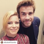 Liam Hemsworth Instagram - #repost @elizabethbanks ・・・ G'day world, love me and @liamhemsworth #mockingjayberlinworldpremiere #thehungergames