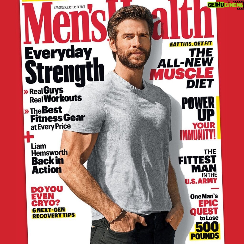 Liam Hemsworth Instagram - Here’s the US cover of @menshealthmag Hope everyone is staying healthy! Cheers again to @rikerbrothers @scott.hendo and @richdorment @paris_libby @brantmayfield
