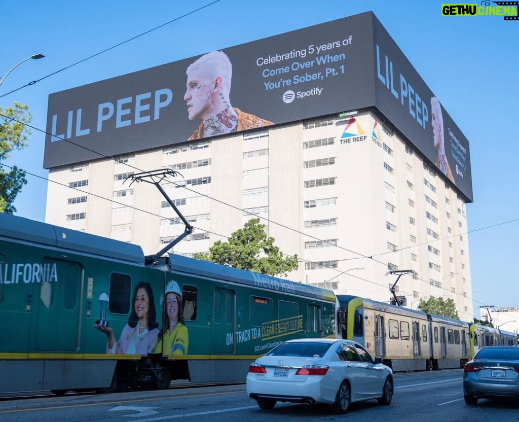 Lil Peep Instagram - COWYS billboard in Downtown Los Angeles Thank you @spotify 💚 Los Angeles, California