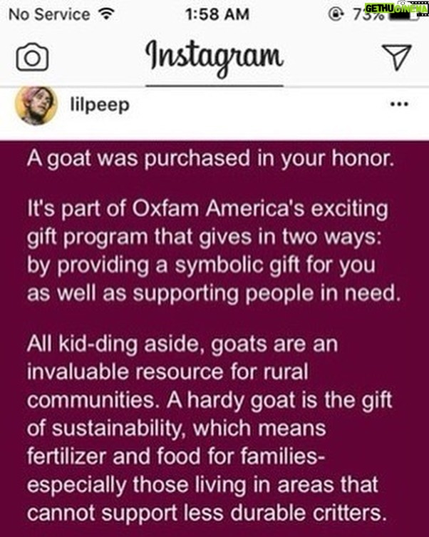 Lil Peep Instagram - @oxfamamerica Valentine’s Day 2016