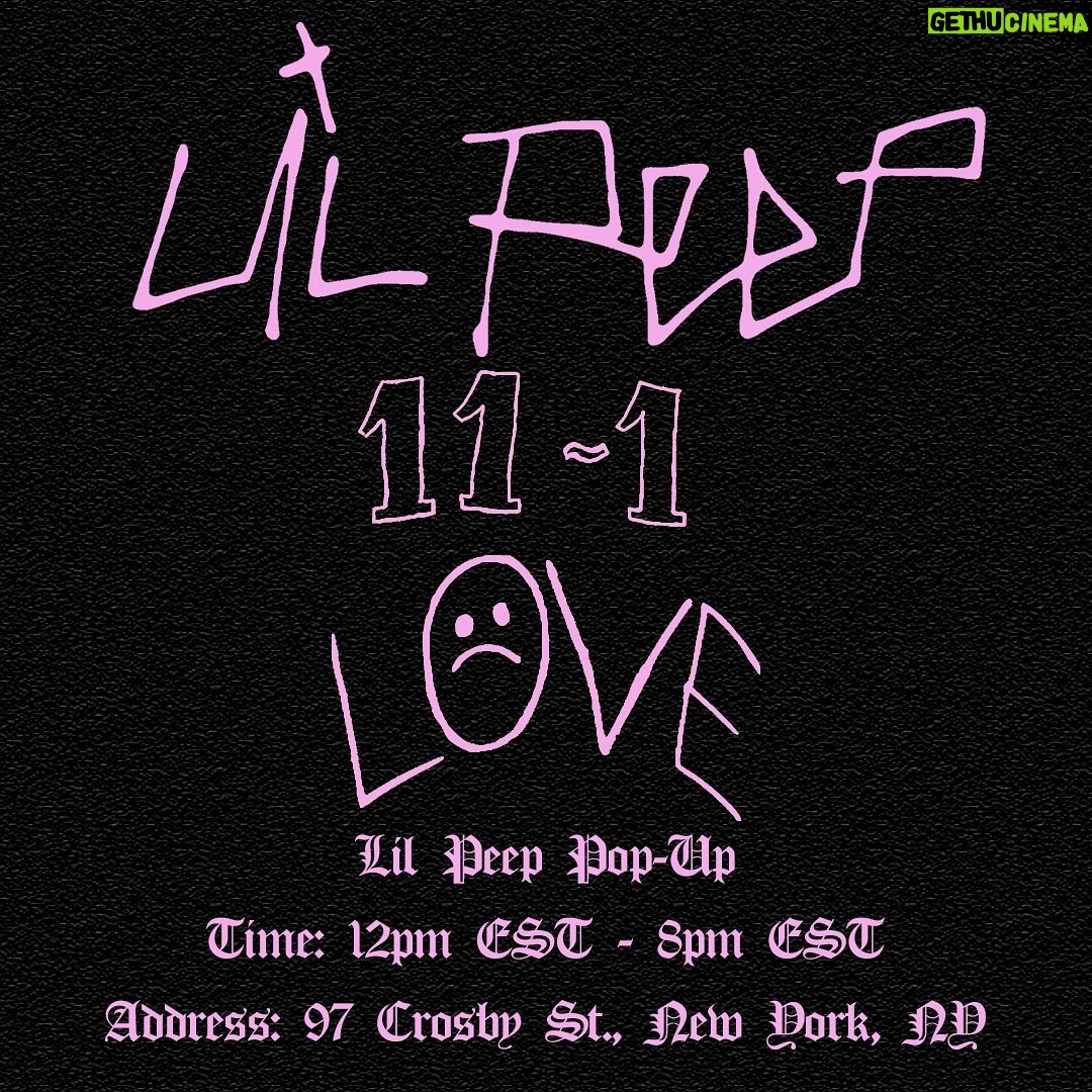 Lil Peep Instagram - NYC! Come celebrate Gus’s birthday with us this Friday in SOHO @hotel97hotel New merchandise (designed by @osk_ahr) including pop-up exclusives.