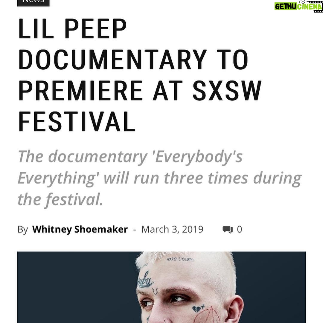 Lil Peep Instagram - Everybody’s Everything shows three times at the SXSW film festival in one week in Austin, TX—Can’t wait til fans can watch it in theaters worldwide! @everybodyseverythingmovie