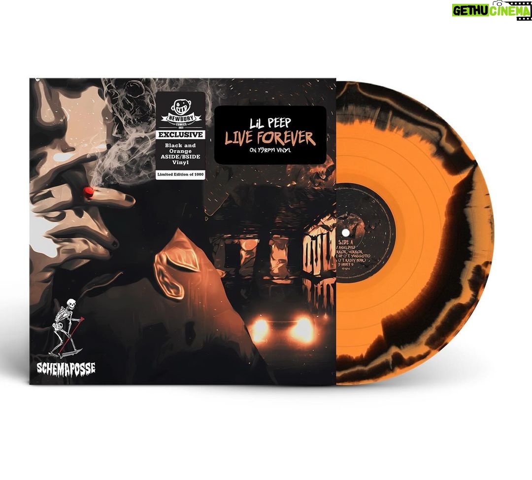 Lil Peep Instagram - 8 years ago today, Gus released one of his fan’s most beloved projects, Live Forever. To commemorate this anniversary, we are excited to announce the first ever vinyl release of Live Forever, now available on lilpeep.com. CD and cassettes are also available.
Don’t miss out on the @newburycomics limited edition orange/black color variant, available on their website in limited quantity. Thank you to all of Gus’s supporters for keeping this very special project alive.
