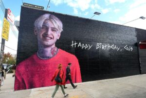 Lil Peep Instagram - To celebrate Gus’s 27th birthday, Oskar and I asked @overallmurals to paint another mural and they did an amazing job. Special thanks to @jasperpatch and @metzxart for their beautiful artistry and to @mmainenti for documenting their work for us. You can see this mural in person at 29 Wyckoff Ave, on the corner of Wyckoff Ave and Troutman street in Bushwick, Brooklyn. Special thank you also to @yoshinostudios for taking the photograph that served as the reference for this painting. If you come on November 1, Gus’s birthday, we will be doing something special in the neighborhood…