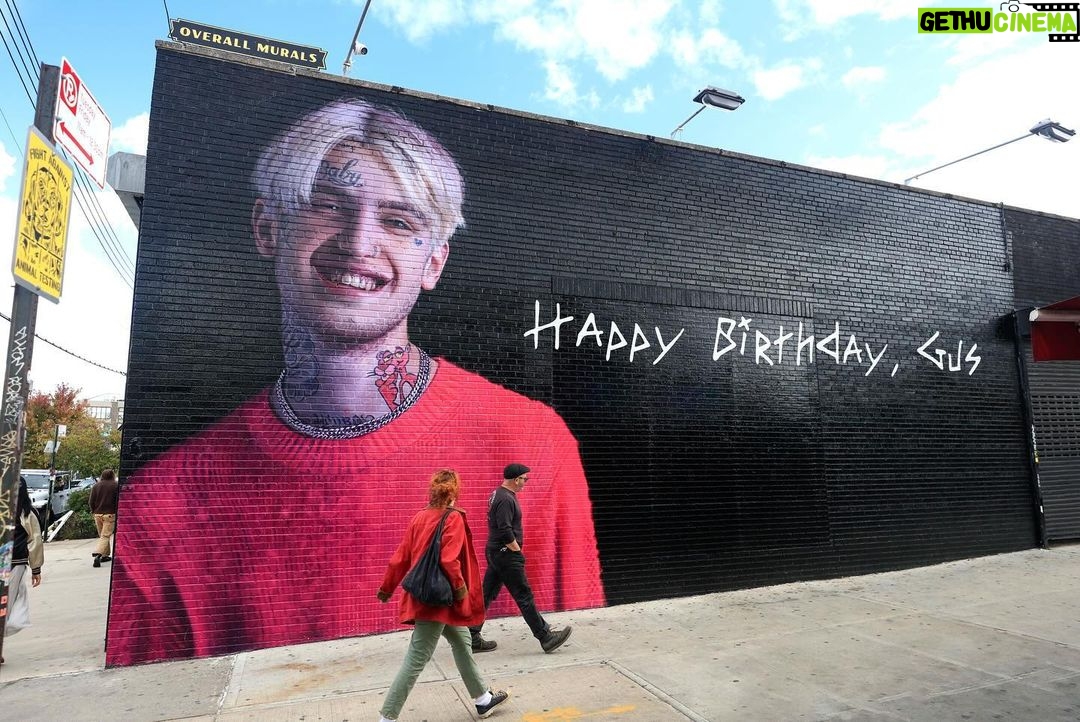 Lil Peep - 1.1 Million Likes - To celebrate Gus’s 27th birthday, Oskar and I asked @overallmurals to paint another mural and they did an amazing job. Special thanks to @jasperpatch and @metzxart for their beautiful artistry and to @mmainenti for documenting their work for us. You can see this mural in person at 29 Wyckoff Ave, on the corner of Wyckoff Ave and Troutman street in Bushwick, Brooklyn. Special thank you also to @yoshinostudios for taking the photograph that served as the reference for this painting. If you come on November 1, Gus’s birthday, we will be doing something special in the neighborhood…