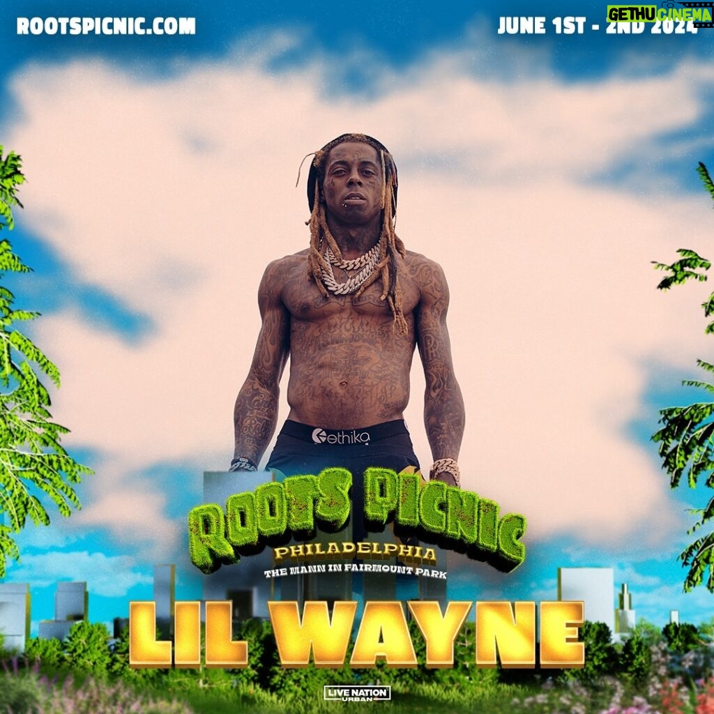 Lil Wayne Instagram - I’m pushin up to the @rootspicnic in Philly this June! 🤙🏾 See 🔗 in stories for details
