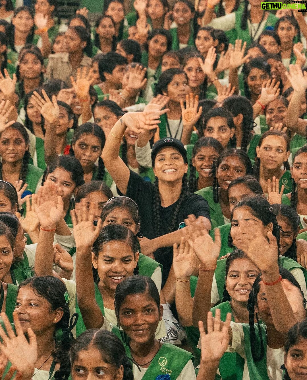Lilly Singh Instagram - The girls and I 💜 Thank you to every single person who donated to my birthday campaign. The Unicorn Island Fund team is tallying up the total, but spoiler alert: you blew past the goal! I’m beyond grateful. Stay tuned because the good doesn’t stop here. On Day of the Girl (Oct 11), @unicornisland will be announcing our annual grants, using the money we raised together. In the mean time, enjoy these bright faces. I’m so proud to be on their team. #UIF #UnicornIslandFund