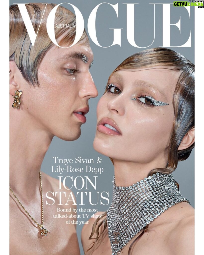 Lily-Rose Depp Instagram - @vogueaustralia with my twin sister @troyesivan 😈😈 Talking @theidol and how we fell in love on set <3 Huge thank you to my favorite @christinecentenera and the whole team 🎀💕🍒💋💗💓