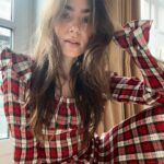Lily Collins Instagram - From Christmas to Valentine’s Day - no shame in being an outfit repeater when the dress is this good…