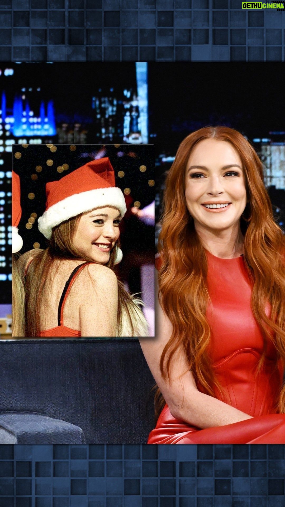 Lindsay Lohan Instagram - @lindsaylohan revisits “Jingle Bell Rock” in Falling for Christmas! #FallonTonight