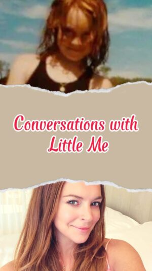 Lindsay Lohan Instagram - Conversations with Little Me 🥰

#conversationswithlittleme #throwbackthursday #tbt