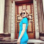 Lindsey Gort Instagram - devil with a blue dress on, waiting for tonight’s all-new drama filled episode of All Rise (seriously, you’ll never guess what goes down...) 💃🏼💃🏼 @allrisecbs 📸: my multi-talented costar @jalexbrinson 🙌🏻🙌🏻 👗: @icurenudity / @victoriabeckham 💄: @sharpmakeup 💆🏼‍♀️: @reidcheryl Warner Bros. Studios