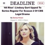 Lindsey Gort Instagram - life can be pretty spectacular. overwhelmingly grateful to be an official member of @allrisecbs. i have loved this part from the moment the audition came to my inbox, and have had a death grip on it ever since. the cast, the crew, the creators, the producers, the writers- everyone went out of their way to make me feel like part of the family from day 1, now it’s just official. can’t wait to get back in the courtroom. also Breonna Taylor’s murderers are still free. #allrise #allrisecbs