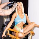 Lindsey Pelas Instagram - Behind the scenes shooting my 2022 Calendar! This one's gonna be... 👀 Well you'll see soon...... 👽 @martin_depict @peterhairbh @makeupbydion #glam #makeup #behindthescenes