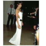 Lisa Rinna Instagram - Repost from @the_bearded_blogger_2 • g u c c i FW 96 Pt 2. This is probably Tom's most iconic collection during his reign at the house of Gucci! Heavily inspired by Halston (those slinky columns of white jersey, adorned by Elsa Peretti like gold pendants and belts. I mean talk about a finale! ) and the hedonistic days of Studio 54, it was a collection of sex and high octane, minimalist glamour! There were also elements of militarian ( every designer was seemingly influenced by the military for FW 96 ) and masculine detailing, resulting in some super sleek suiting options ( note, suiting of the super sleek, sexy, variety), and sumptuous furs to keep those bare shoulders warm when exiting the club during the wee hours of the morning. The most memorable look of the collection would have to be that incredible ruby red, velvet suit ( look 39, as modelled by Trish Goff), worn by Gwyneth Paltrow on the 1996 VMA Awards red carpet, and lusted after by every woman ( and Gay Man ) worldwide! The campaign, staring "Gucci Girl" Georgina Grenville, is one of my all time favourites. Styled by Carine and lensed by Testino, it further enhanced Ford's sleek, sexy, minimalist vision perfectly!