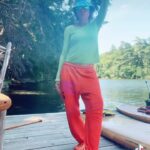Lisa Rinna Instagram - I did a @tiktok in @crocs on the dock in my Van Gogh Bucket hat that Harry Hamlin Bought me. 🧡 #Wham