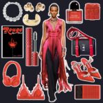 Liya Kebede Instagram - Rouge! Full red style with #bbbookbag cerise 🍒 ONLY 1 left ! Rouge de @misss_read Bralette bra @poloralphlauren Boucles d’oreilles en métal fleurs @zara Rouge chaotique @officialbyredo Mascara climax @narsissist Red house brûle parfum @lightandbubble Fleur mécanique 2 @fredericmalle Mules en satin lurum @manoloblahnik Casque RED @beatsbydre BB bookbags available on my website (link in bio). Order until December 17th to get it on time 🌲