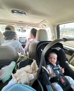 Liz Trinnear Instagram - Nico’s first plane ride & trip to California ☀️💕🥹
.
1. Pre plane ride pep talk
2. Snackin’ on the plane with dad
3. Uncle David came to pick us up!
4. Cuddles with Uncle Davie
5. One for caffeine, one for “we did it!” 
6. Uncle Sean!
7 & 8. Daddy time 💕
9. Hanging with bestie Auggie