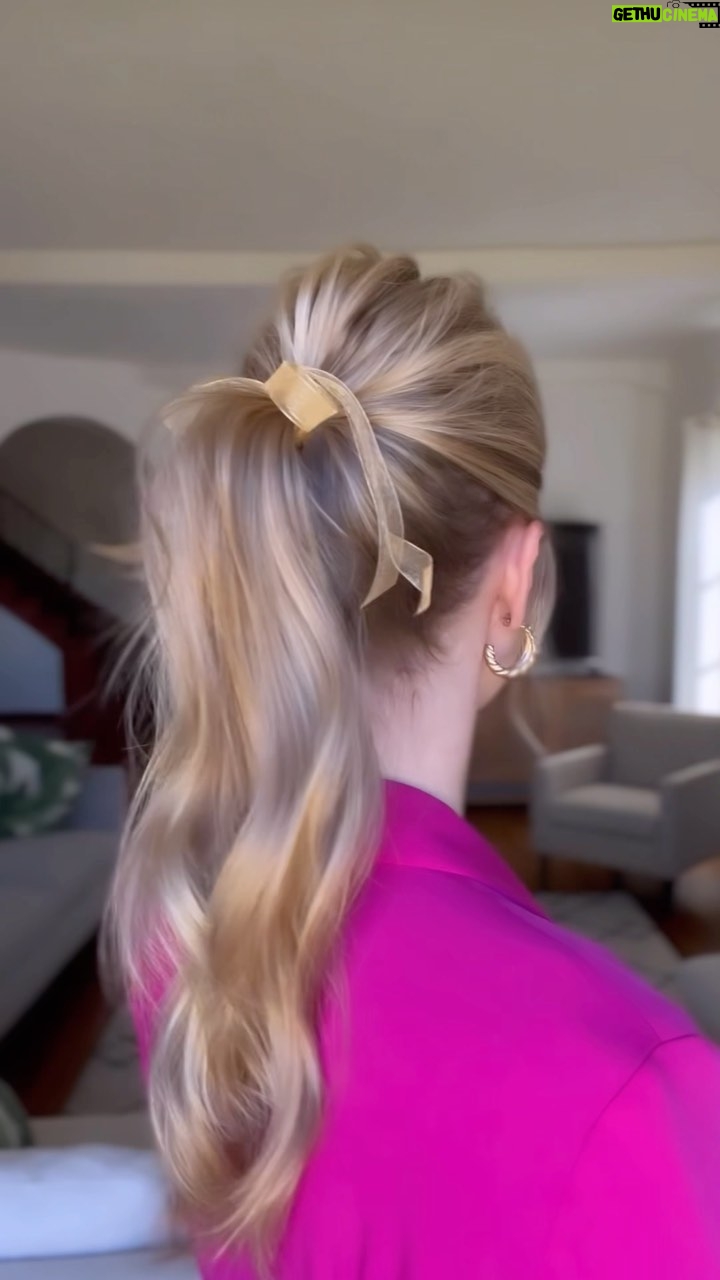 Liz Trinnear Instagram - Valentine’s Day updo courtesy of @matthewstylist 💇🏼♀️💕 . . #hair #blonde #valentinesday #easyupdo #hairstyle #vdayhair #valentineshair